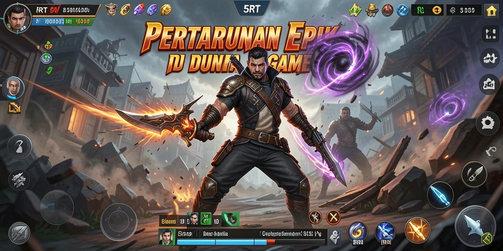 Gameplay mendebarkan dalam pertarungan 5RT yang penuh aksi.