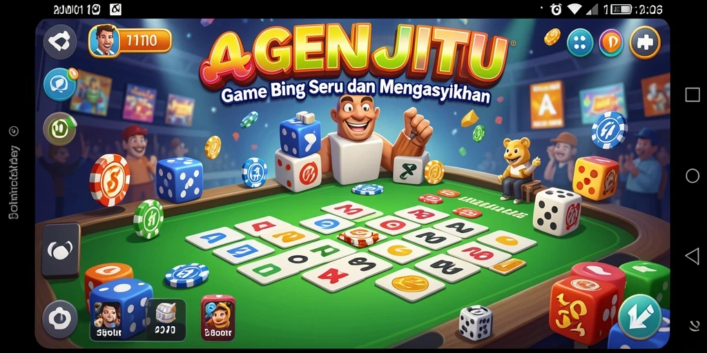 Tampilan gameplay seru AGENJITU dengan fitur Bingo yang menarik.