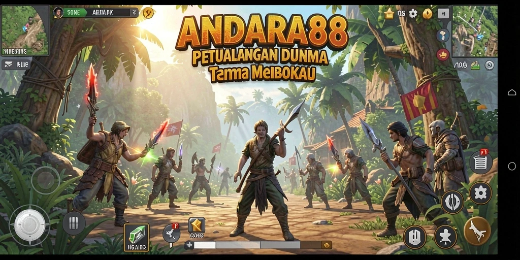 Tangkapan layar gameplay <strong>ANDARA88</strong> menampilkan eksplorasi luas dunia yang menakjubkan.