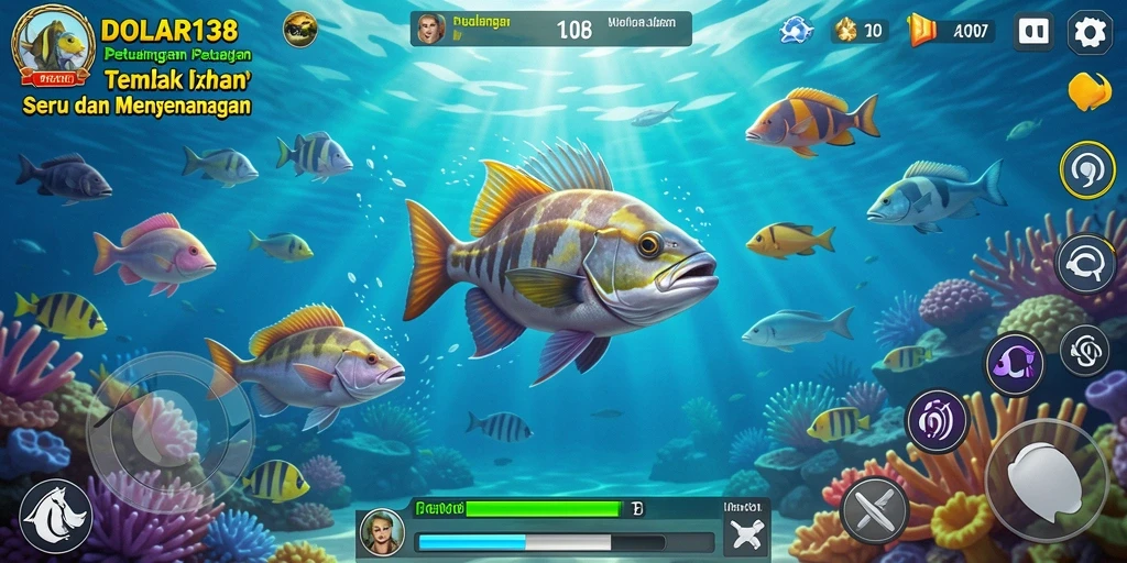 Gameplay DOLAR138 menampilkan aksi seru Tembak Ikan yang seru.