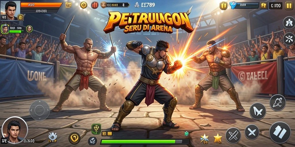 Tampilan aksi seru di dalam arena pertarungan EE789.