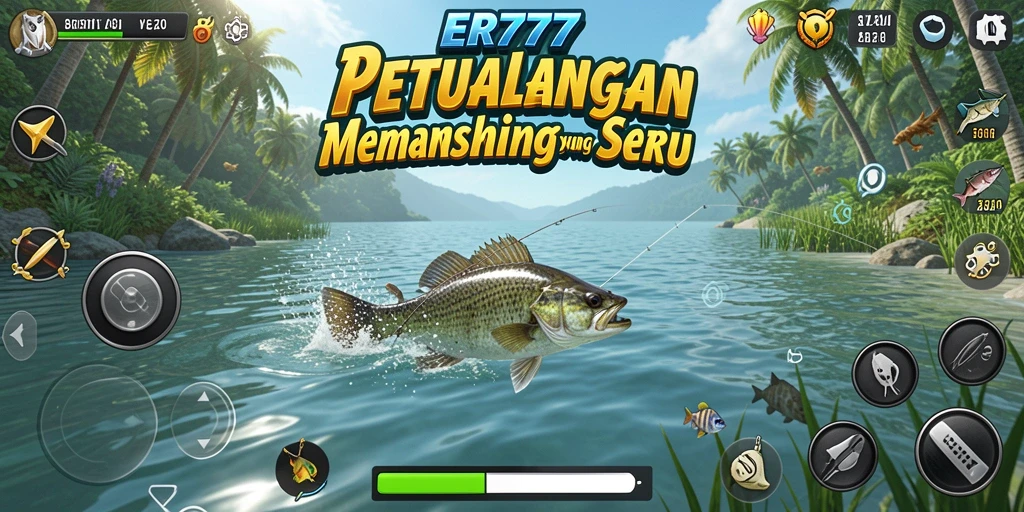 Tampilan gameplay menegangkan saat menangkap ikan di ER777.
