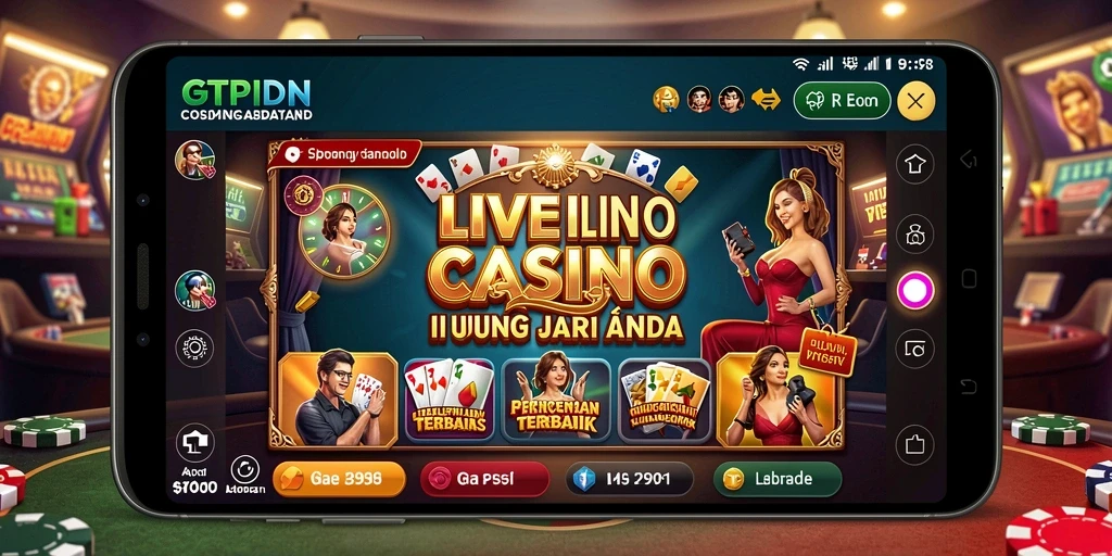 Screenshot gameplay GTPIDN yang menunjukkan dealer langsung dan pemain berinteraksi.