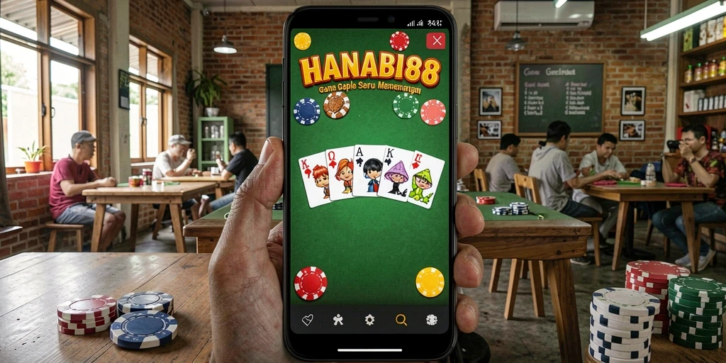 Screenshot utama HANABI88 menunjukkan gameplay Gaple yang menarik.