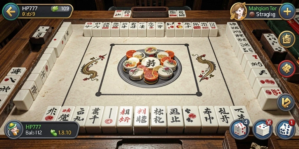 Screenshot HP777 menampilkan gameplay Mahjong yang seru dan menantang.