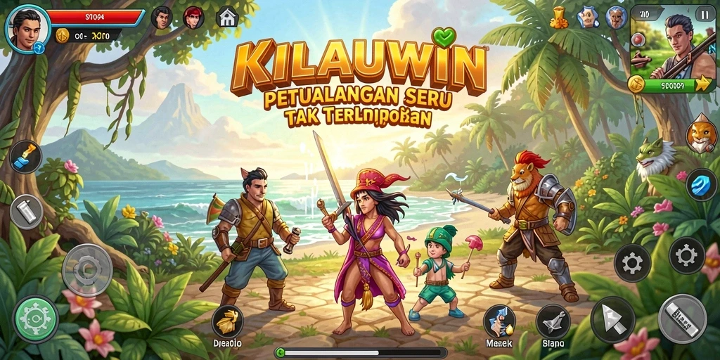 Tangkapan layar KILAUWIN dengan aksi petualangan mendebarkan di dunia fantasi.