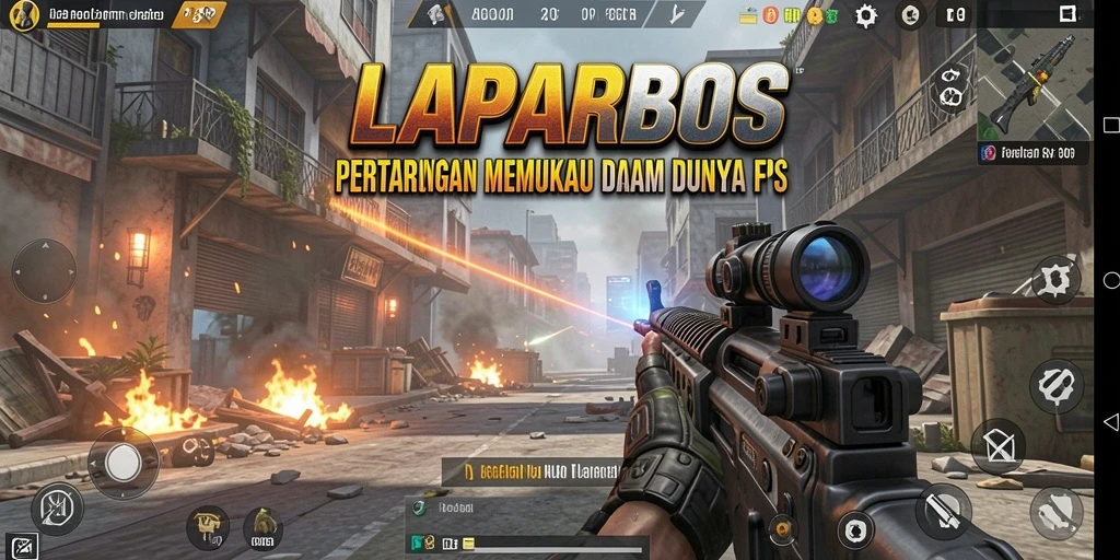 Screenshot LAPARBOS menampilkan aksi seru gameplay FPS yang menegangkan.