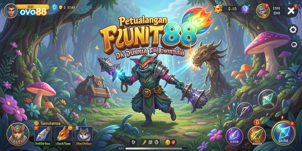 Tampilan gameplay OVO88 menampilkan petualangan seru di dunia fantasi.