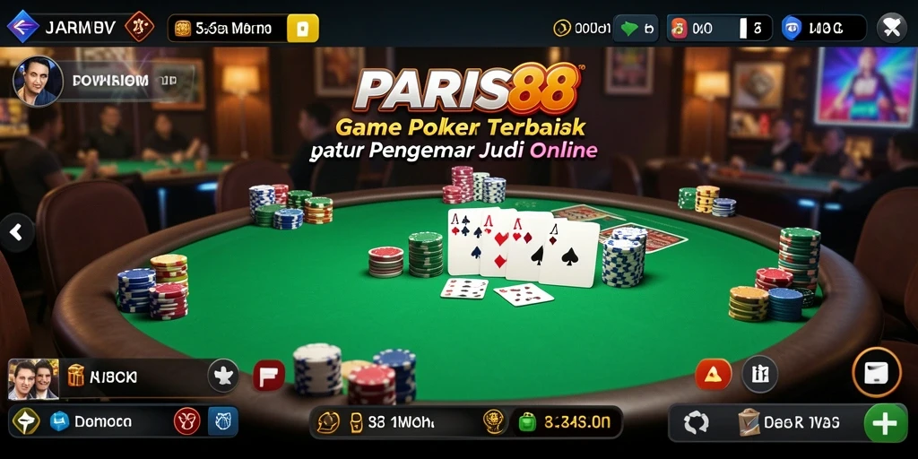 Tampilan gameplay poker yang seru di PARIS88.