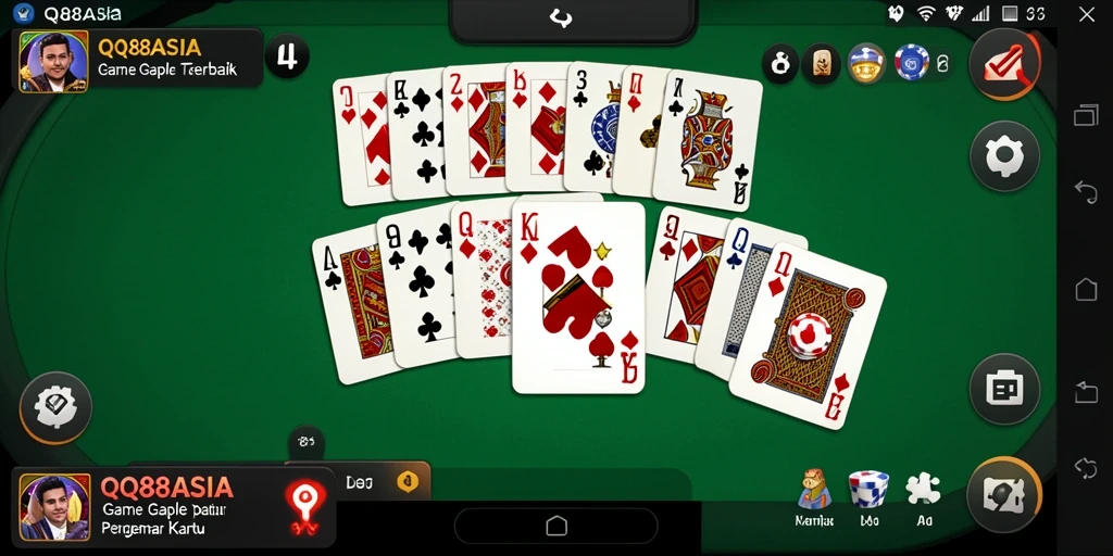 Tampilan gameplay Gaple yang menarik dan interaktif di QQ88ASIA.