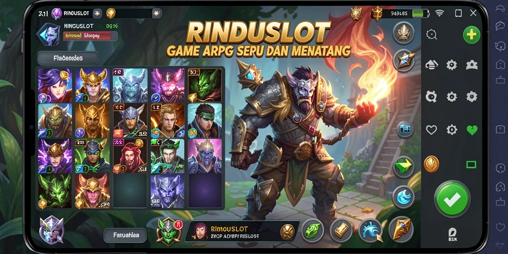 Tampilan gameplay seru RINDUSLOT dengan aksi bertarung yang dinamis.