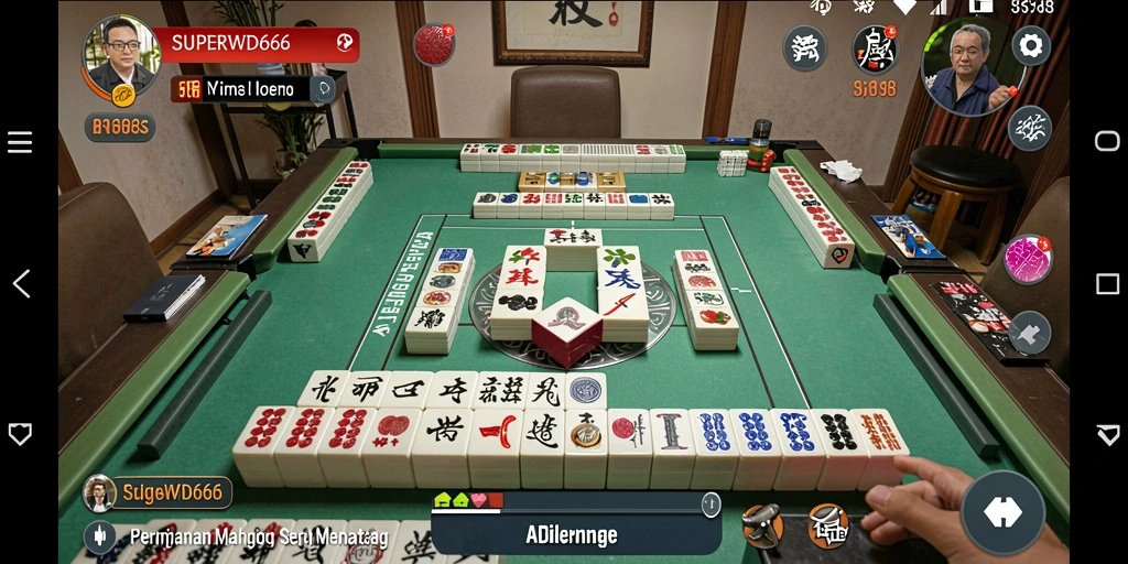 Screenshot gameplay SUPERWD666 yang menampilkan tantangan Mahjong.