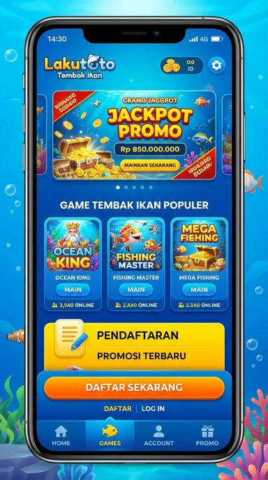 Pengguna sedang menelusuri aplikasi di lakutoto.